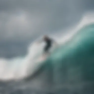 High-performance surfing with Rise Aluula technology Dynamic surfing action showcasing Rise Aluula performance