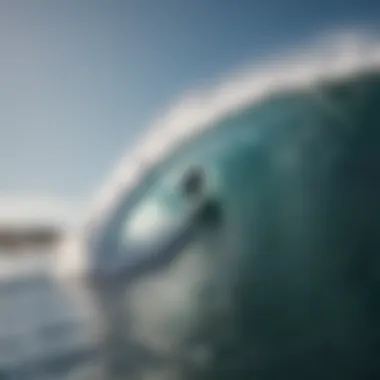 Elevated surfing experience with Rise Aluula Surfer enjoying a wave with Rise Aluula gear