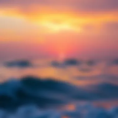 Sunrise Over the Ocean: A Tranquil Soundscape A serene landscape of ocean and sky blending at sunrise