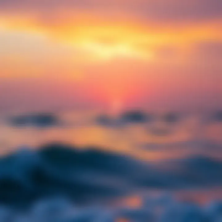 Sunrise Over the Ocean: A Tranquil Soundscape A serene landscape of ocean and sky blending at sunrise