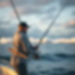 Breakwater surf fishing setup with an Offshore Angler rod