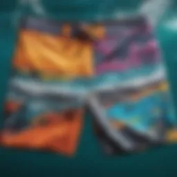 A vibrant display of Oneal board shorts showcasing various designs