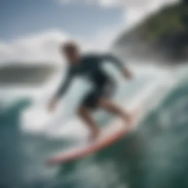 Surfer wearing Oneal board shorts while riding a wave