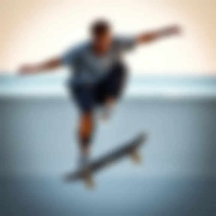 Skateboarder Demonstrating Performance with Optimal Trucks Skateboarder performing tricks showcasing stability and maneuverability with the right truck size.