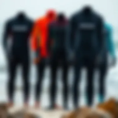 Comparative Overview of Models Different Patagonia wetsuit models displayed for comparison