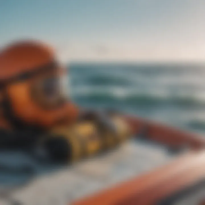 Essential safety gear and equipment displayed on a boat