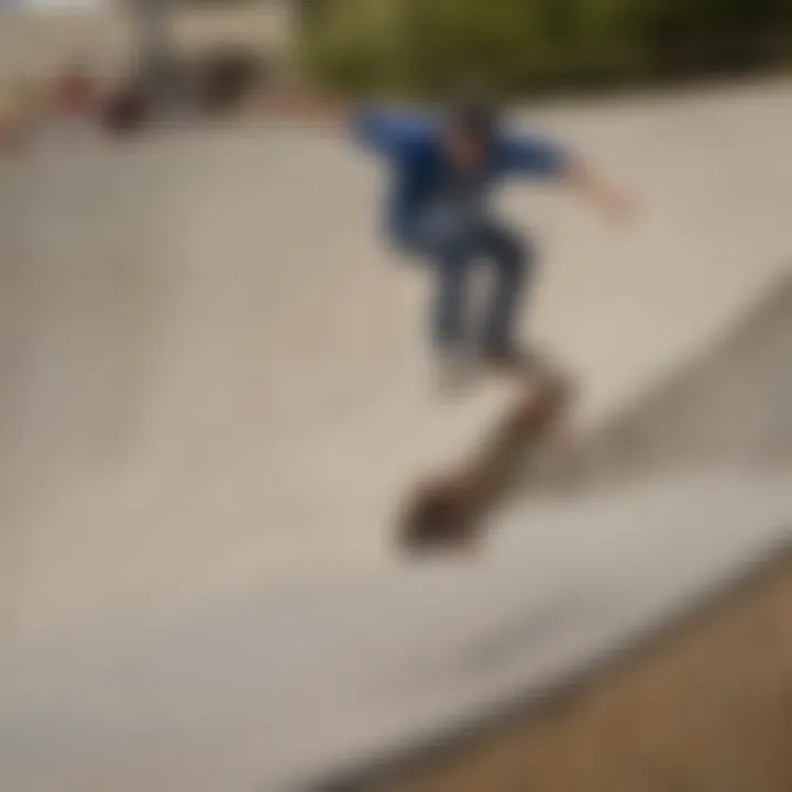 Legendary skateboarders riding Powell Peralta boards in a skatepark