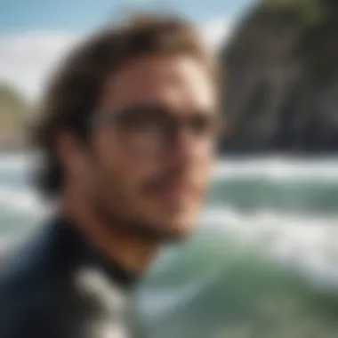 Surfer enjoying the ocean view with prescription glasses