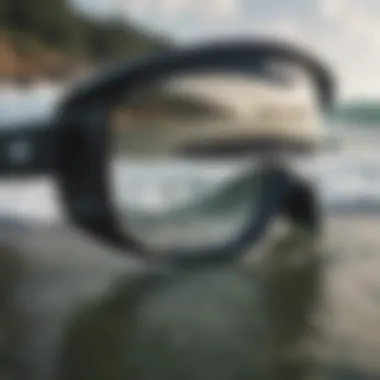 Close-up of prescription lenses tailored for water sports