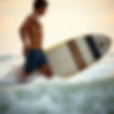 Surfer demonstrating the fit of Quiksilver boardshorts in action