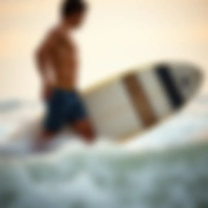 Surfer demonstrating the fit of Quiksilver boardshorts in action