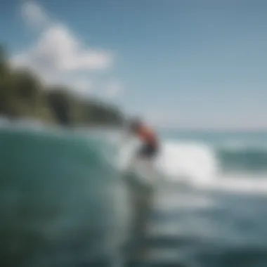 Surfing lesson in action at Rapture Surf Camp