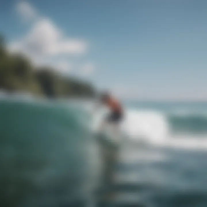 Surfing lesson in action at Rapture Surf Camp