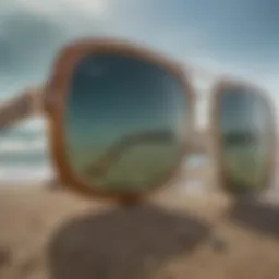 Close-up view of Ray-Ban surfer sunglasses highlighting unique design features