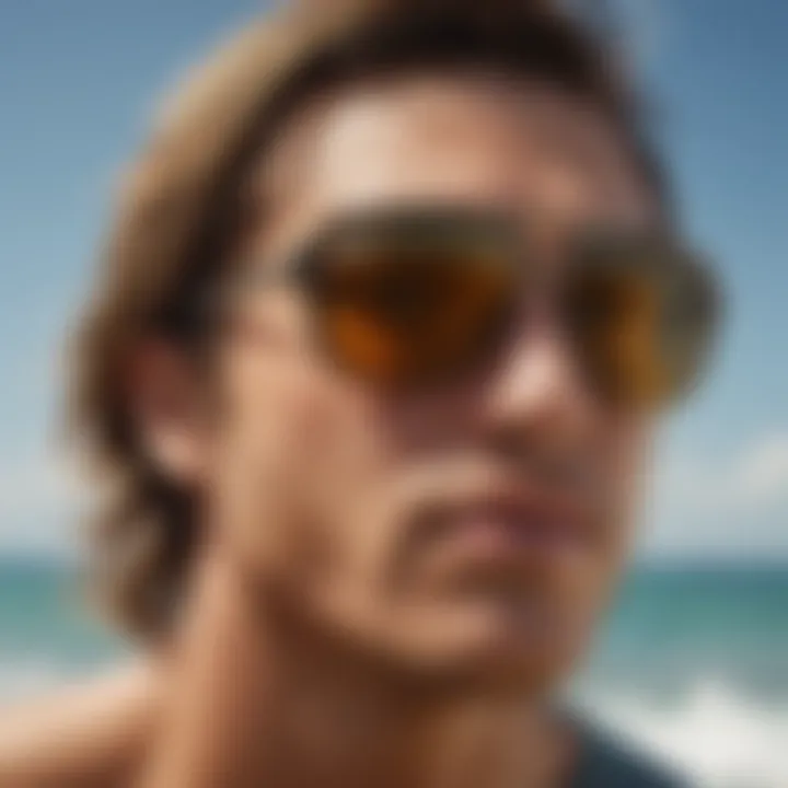 Illustration depicting the technological advancements in Ray-Ban surfer sunglasses