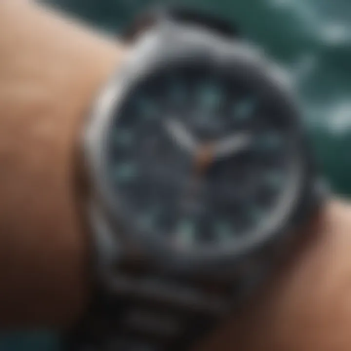 Close-up of Rip Curl watch showcasing intricate design and technology