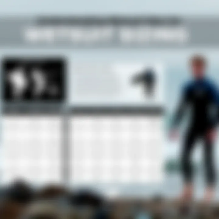 Detailed infographic of Rip Curl wetsuit sizing