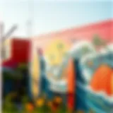 Colorful Murals Reflecting Surf Culture Vibrant surf culture displayed through colorful murals