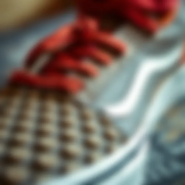 Close-up of Skate Shoe Grip Patterns A close-up view of high-performance skate shoes showcasing grip patterns