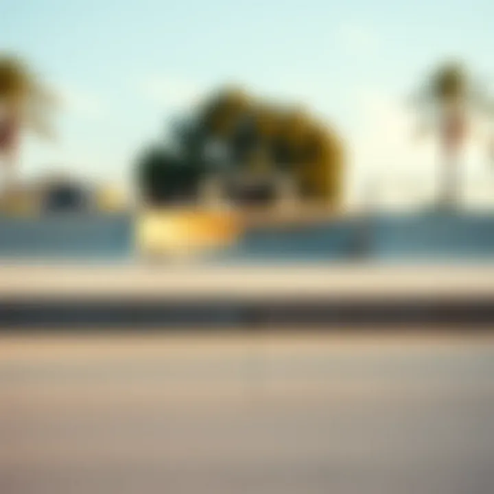 Concrete skateboard ramp with a sleek finish