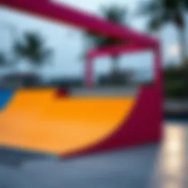 Synthetic material ramp showcasing vibrant colors
