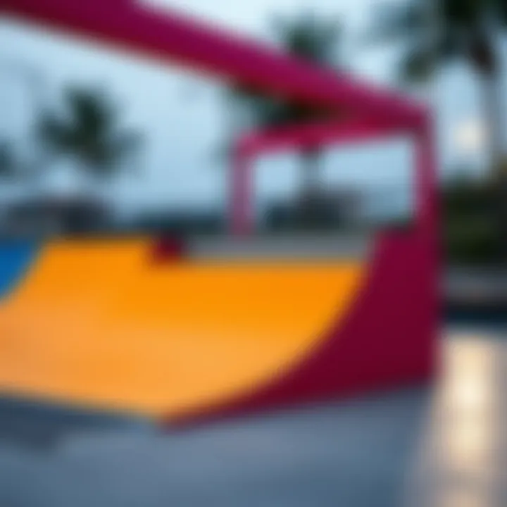 Synthetic material ramp showcasing vibrant colors