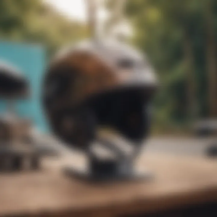 Maintenance tips for skateboard helmets displayed visually