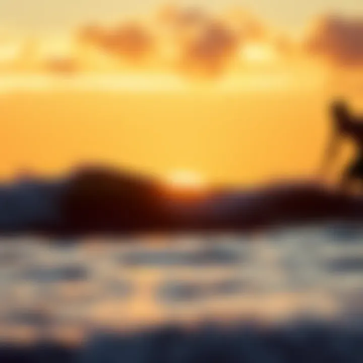 Sunset over a popular surf spot in Costa Rica