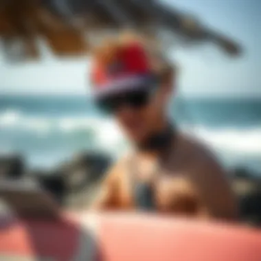 Enhancing Connectivity: Surf Enthusiast with Peplink Surf SOHO Surf enthusiast using Peplink Surf SOHO in a coastal setting