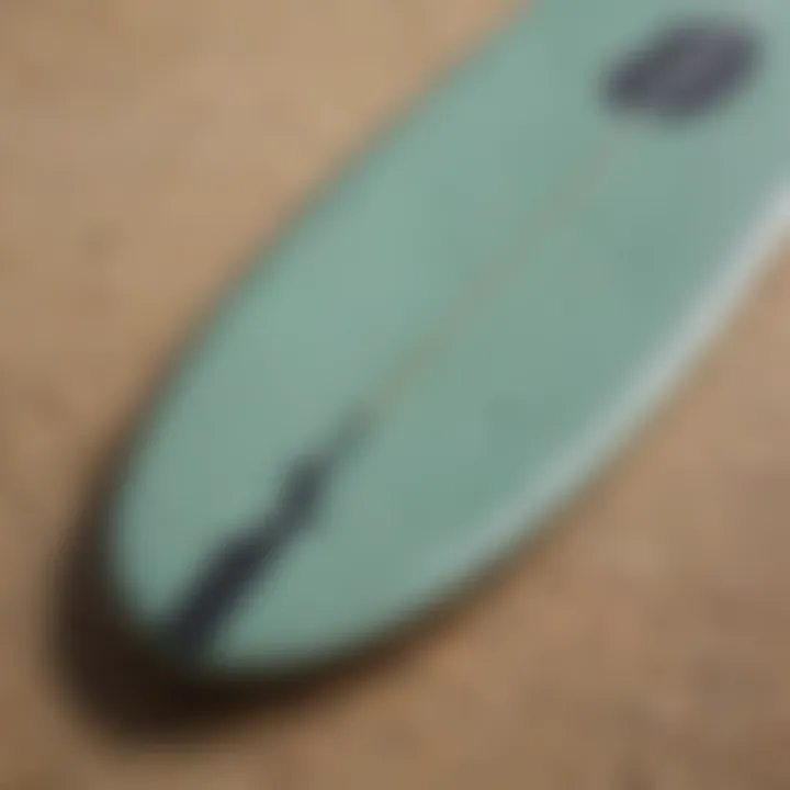 Visual representation of surfboard materials and their hardness ratings