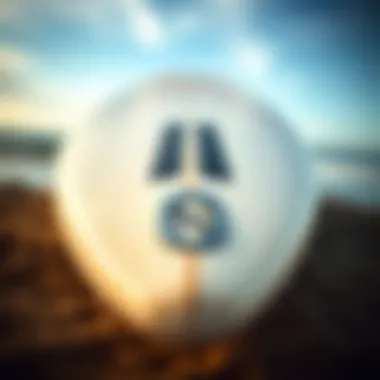 Close-up of a surfboard nose protector showcasing its design