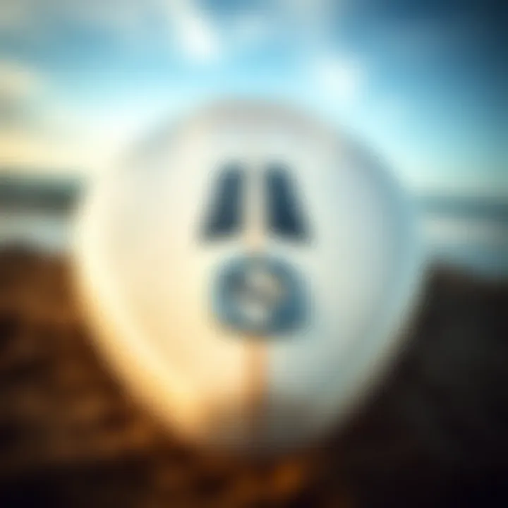 Close-up of a surfboard nose protector showcasing its design