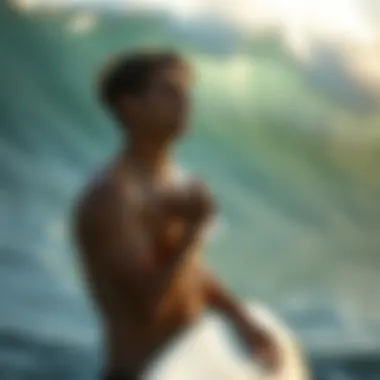 Preparation for an Epic Surf Session Surfer applying surf zinc before hitting the waves