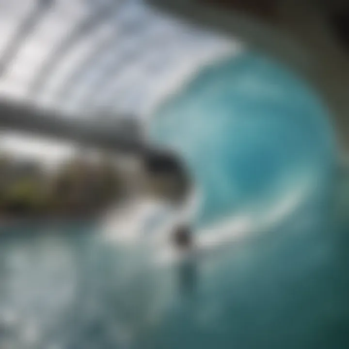 Surfers of different skill levels enjoying an indoor wave pool experience