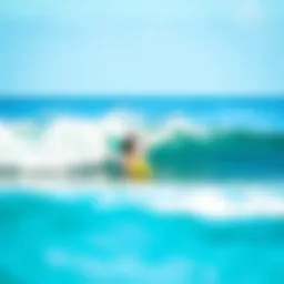 A surfer catching a perfect wave at a popular Costa Rican beach