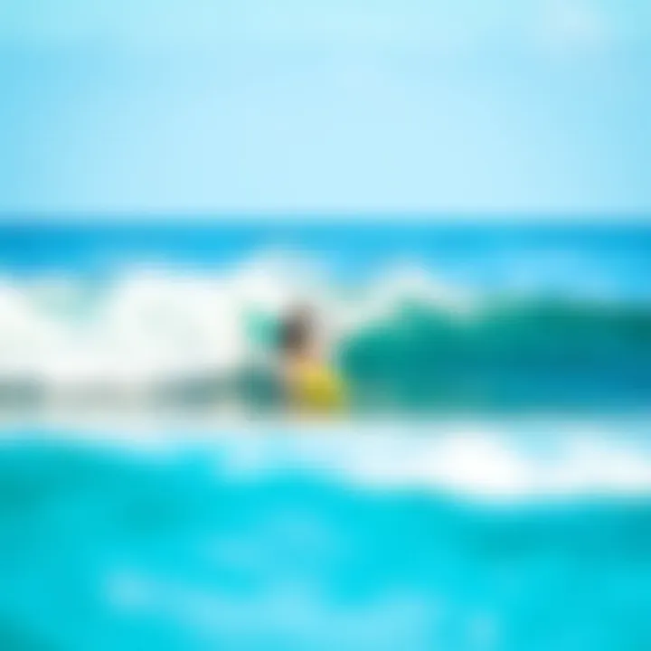 A surfer catching a perfect wave at a popular Costa Rican beach