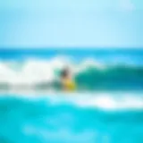 Epic Surfing Moment in Costa Rica A surfer catching a perfect wave at a popular Costa Rican beach