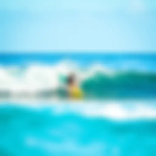 Epic Surfing Moment in Costa Rica A surfer catching a perfect wave at a popular Costa Rican beach