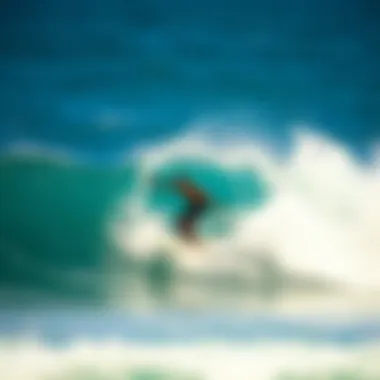 Beginner Surfer in Action Beginner surfer catching a wave in Oahu