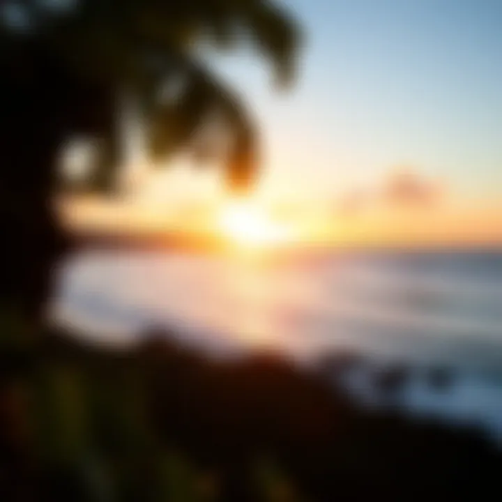 Serene Sunset Over Surf Spots Peaceful sunset view over Oahu's surf spots
