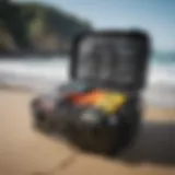 A high-quality surf travel bag displaying its ample storage space and durability.