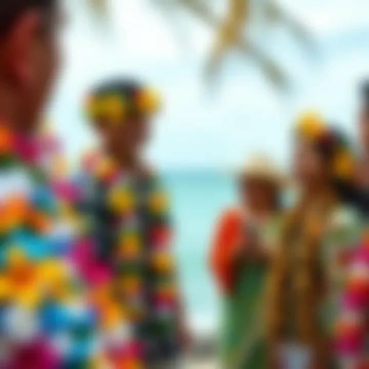 Traditional Hawaiian celebration adorned with flower leis