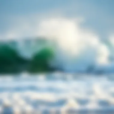 Dynamic ocean waves crashing on the shore