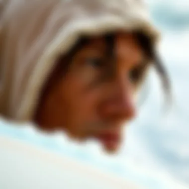 Close-up of a surfer's focused expression