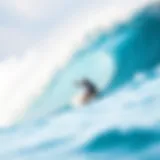 Mastering the Art of Wave Navigation Surfer navigating through a large wave