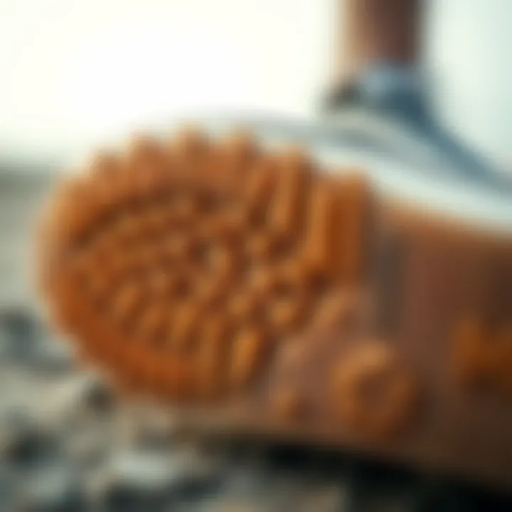 Detail of Gum Sole Material Close-up view of a gum sole skate shoe showcasing its unique texture and grip.