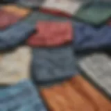 A close-up of various fabric textures suitable for board shorts