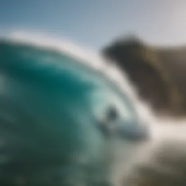 Surfers enjoying perfect waves in a man-made surfing facility