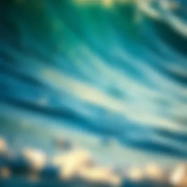 A close-up of ocean waves reflecting sunlight, symbolizing tranquility and focus