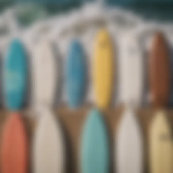 Different types of surfboard foams arranged for comparison